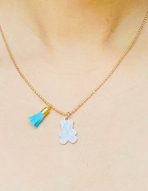 Handmade Gold-dipped Bear Necklace